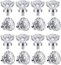 Polished Chrome Crystal Cabinet Knobs, Round Glass 16 Pack - Vintage
