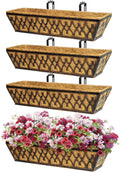 24 in Window Boxes Planters 4 Pack - Adjustable Railing Planter Boxes