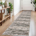 2x8 Modern Abstract Runner Rug Green Brown Black White - Soft
