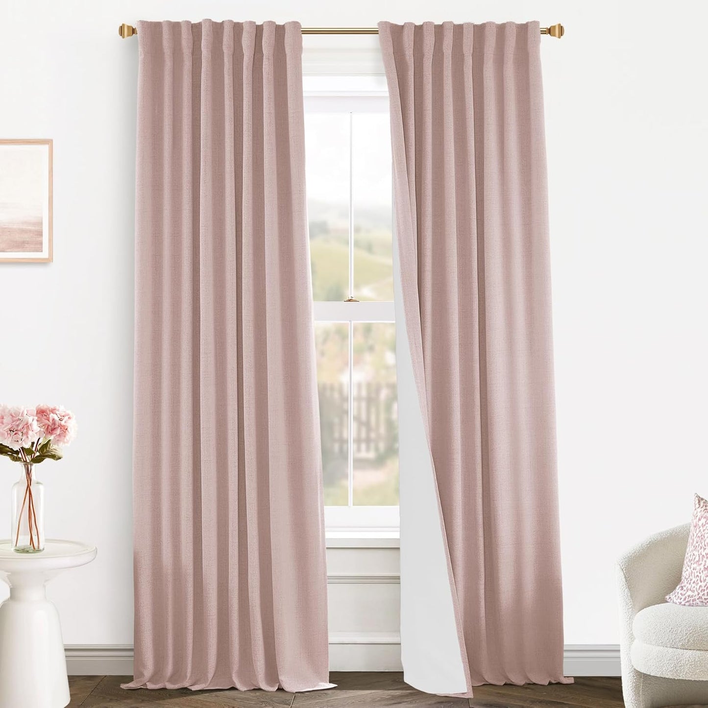 PANELSBURG Pink Blackout Curtains for Nursery and Bedroom Decor