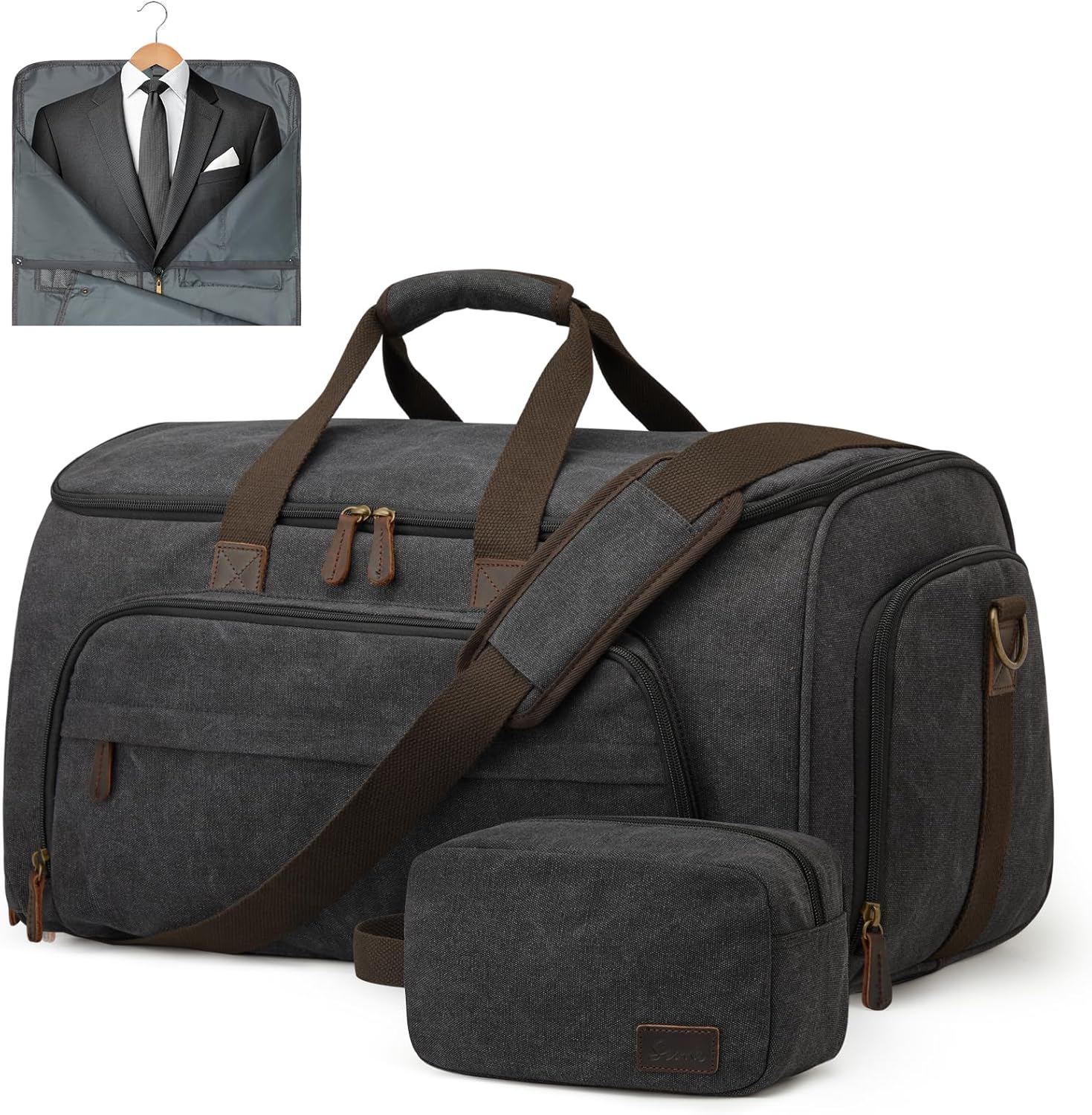 S-ZONE Carry On Garment Bag for Travel - 2 in 1 Duffle Suit Bag