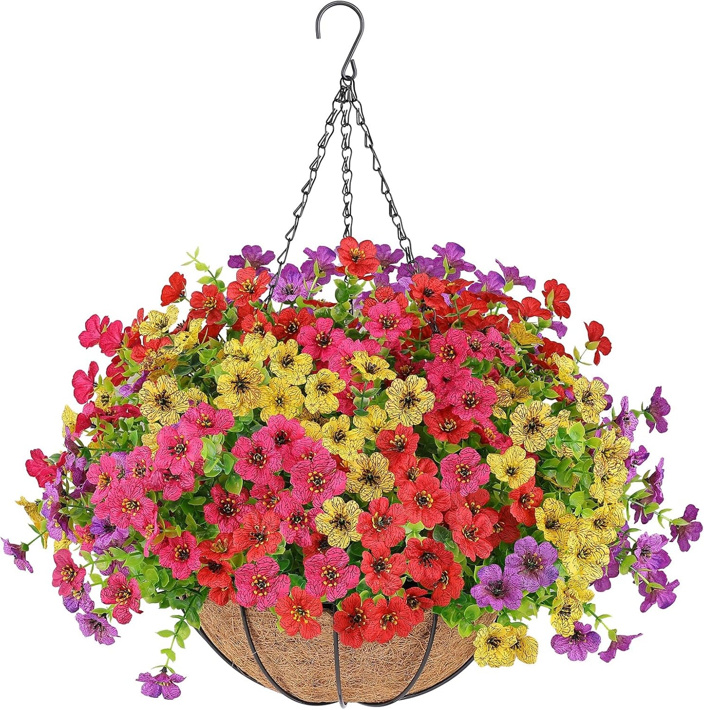 Artificial Flowers Hanging Plants in Basket for Home Decor