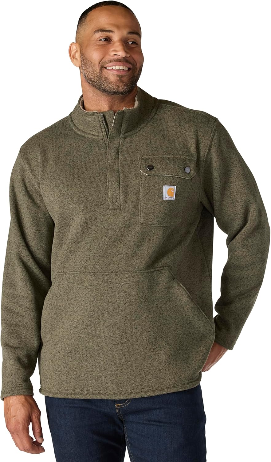 Carhartt Men's Relaxed Fit Midweight Quarter-Zip Pocket Sweater