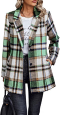 Plaid Shacket Jacket for Women - Cozy Wool Blend Layering