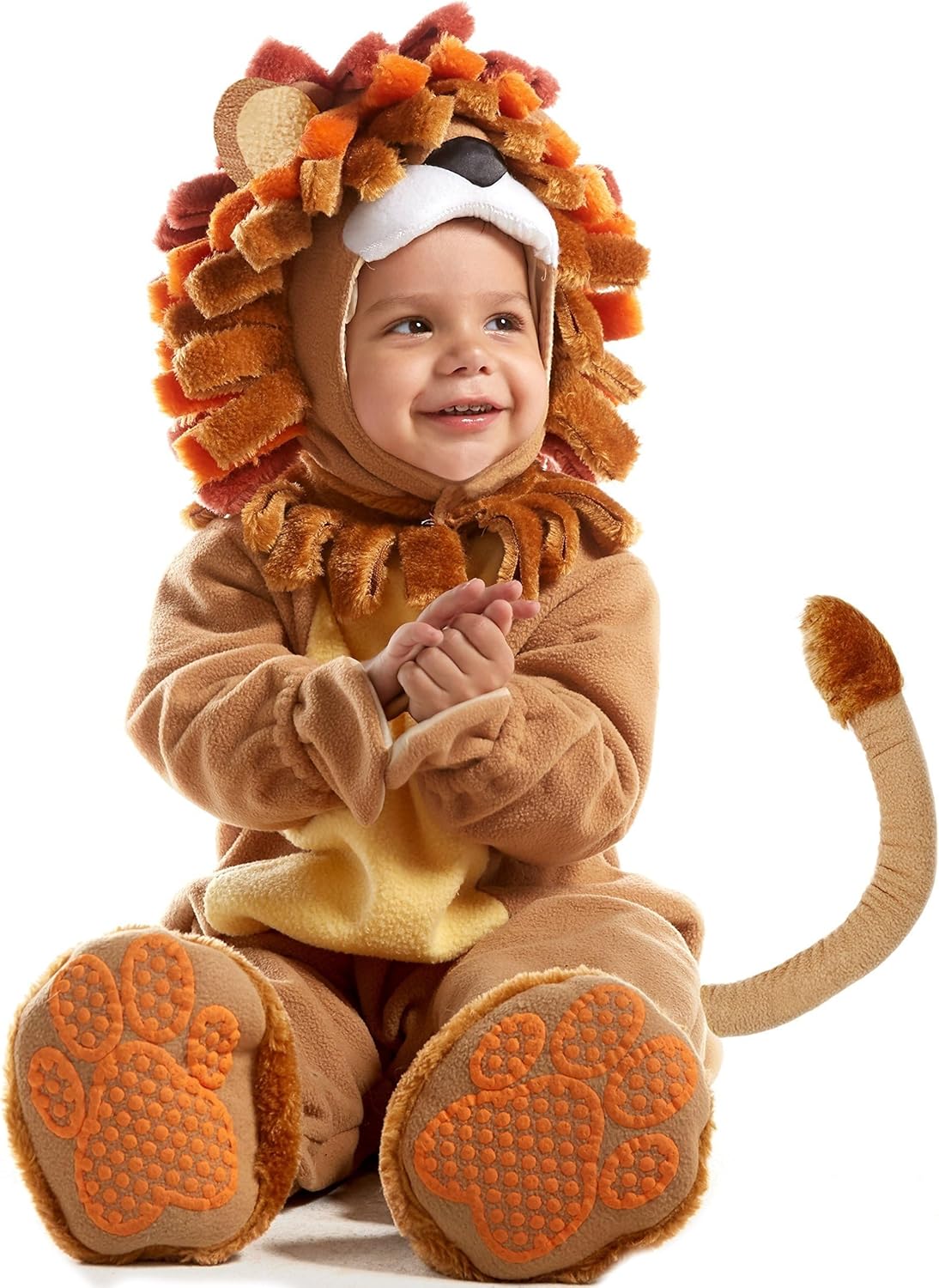 Toddler Lion Costume with Toy Zebra for Halloween Dress Up