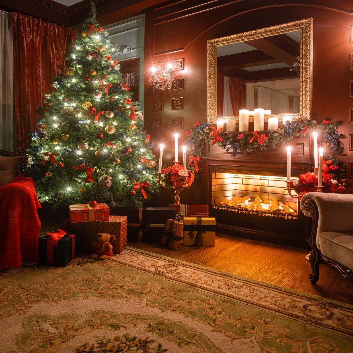 10x10FT Christmas Tree Backdrops for Stunning Holiday Photos