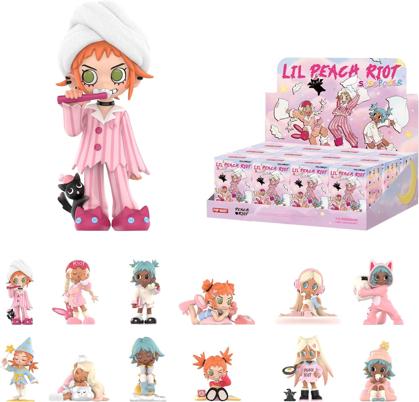 POP MART Lil Peach Riot Sleepover Series Blind Box Figures Review