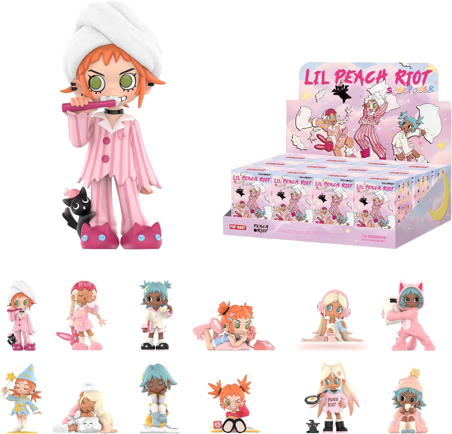 POP MART Lil Peach Riot Sleepover Series Blind Box Figures Review