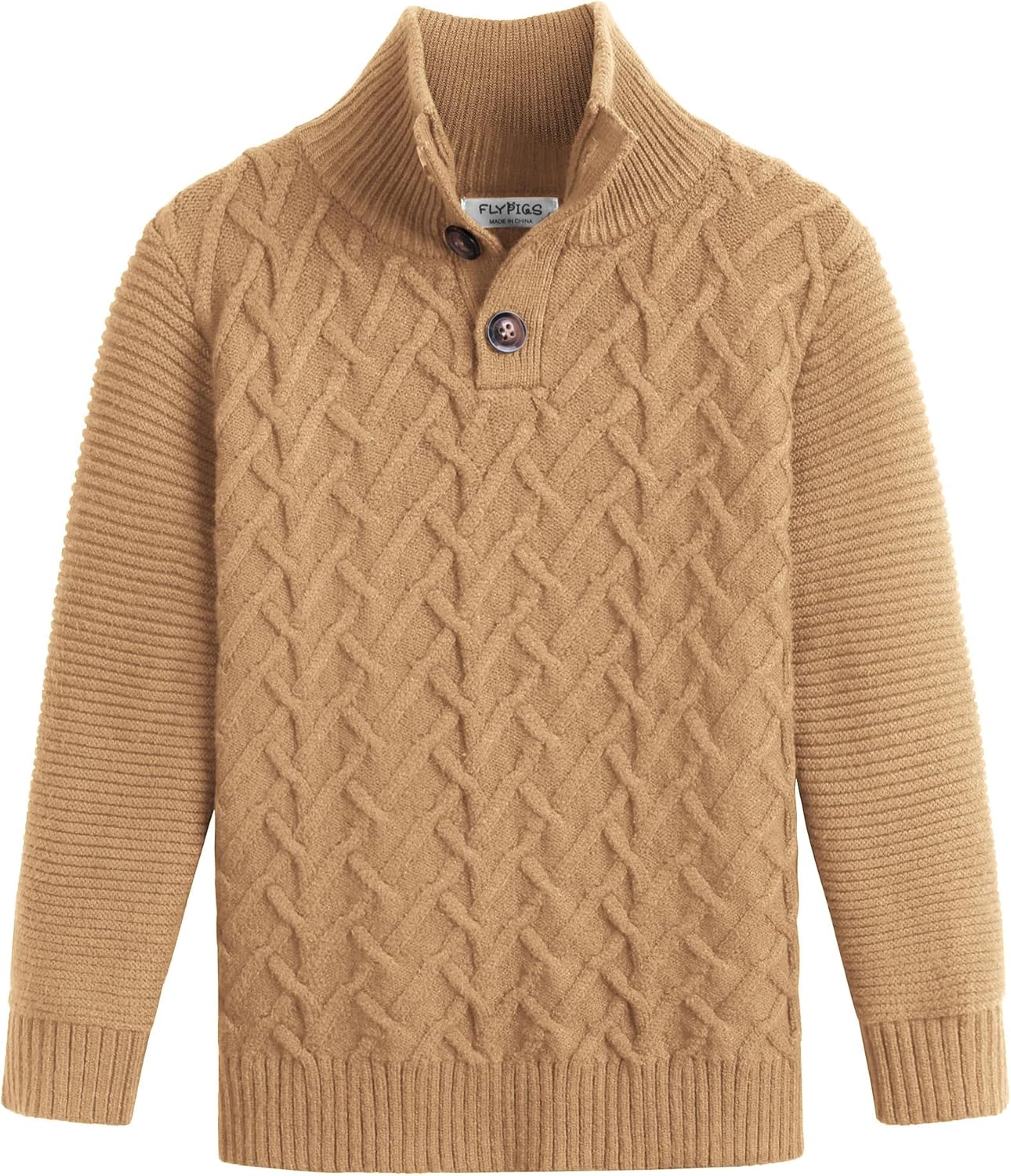 Boys Turtleneck Sweater Long Sleeve Cable Knit Pullover Warm Tops