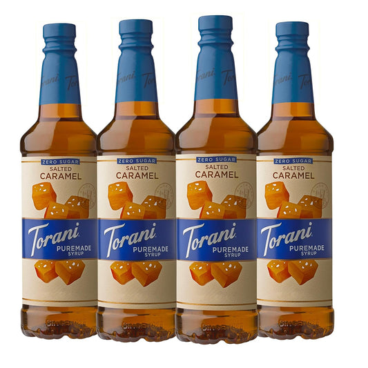 Torani Puremade Zero Sugar Salted Caramel Syrup for Drinks