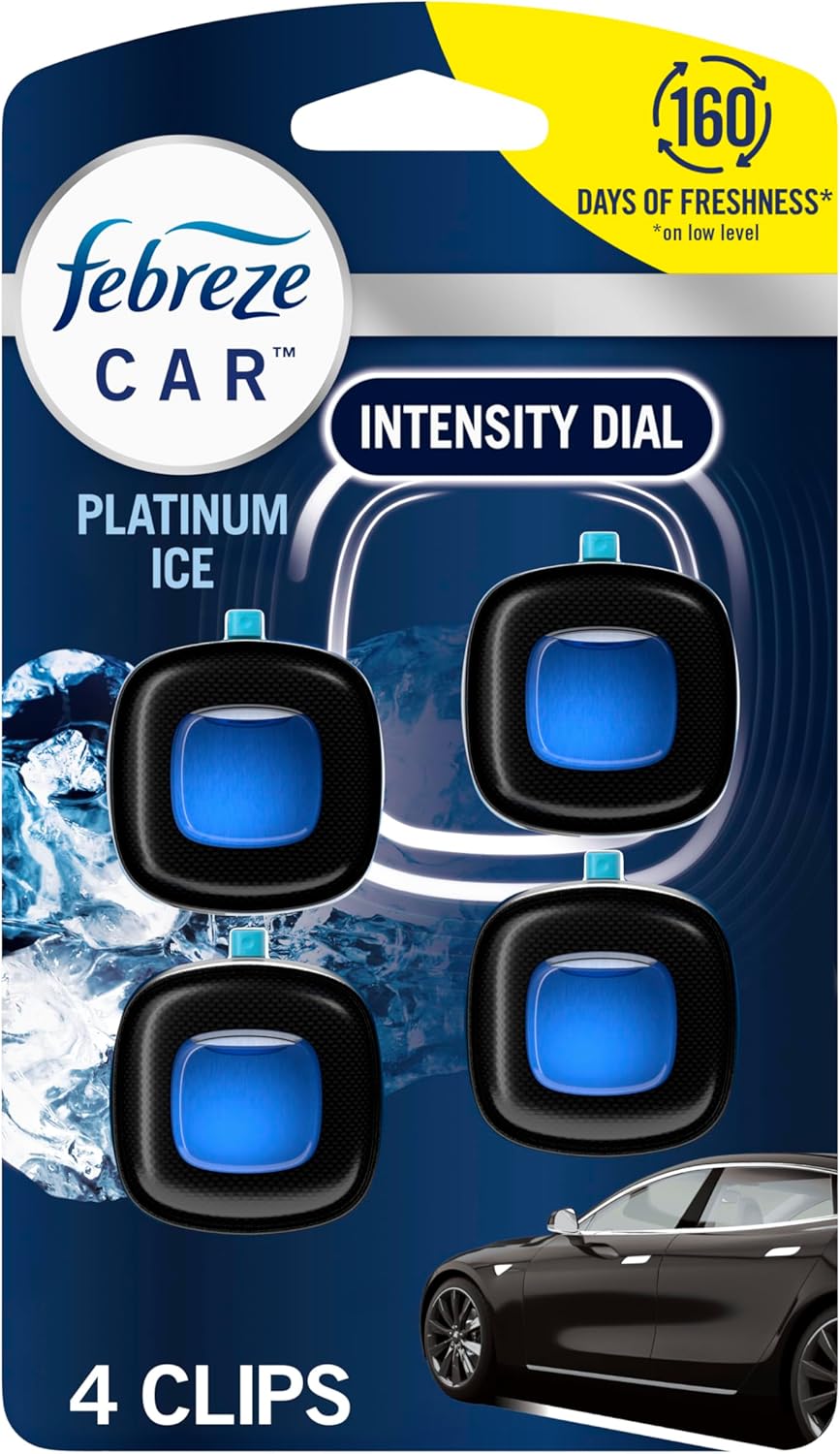 Febreze Platinum Ice Scent Car Vent Clip - Pack of 4