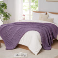 L'AGRATY Handmade Chunky Knit Chenille Blanket Throw for Cozy Comfort