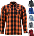 Men's Motorcycle Plaid Flannel Shirt Jacket - Armored & Water