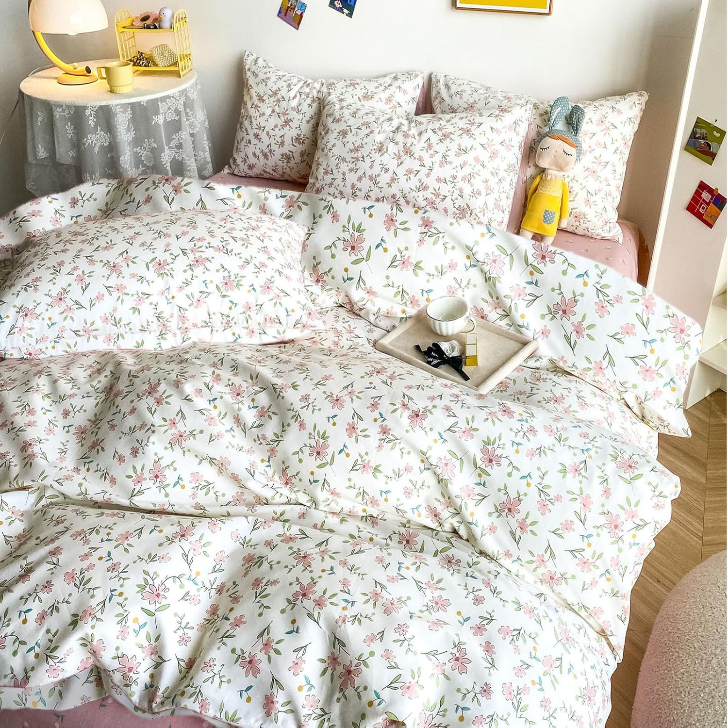 HighBuy 3 Piece Teen Comforter Set Full Size Floral Bedding