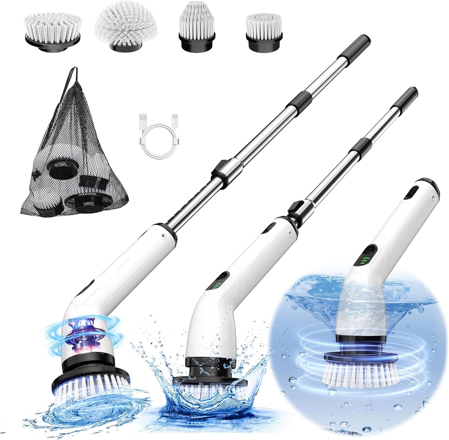 Electric Spin Scrubber with IPX7 Waterproof Design for Easy Cleaning