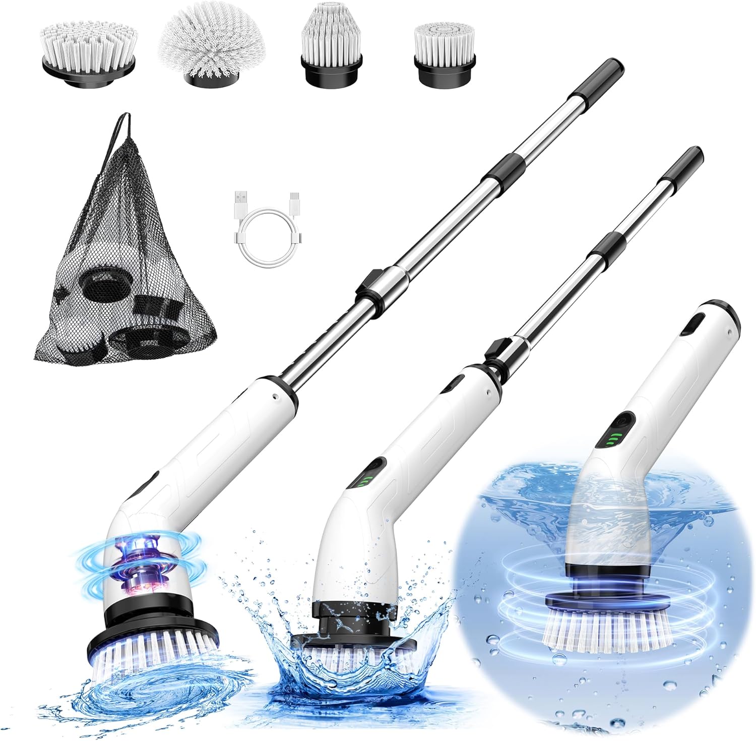 Electric Spin Scrubber with IPX7 Waterproof Design for Easy Cleaning