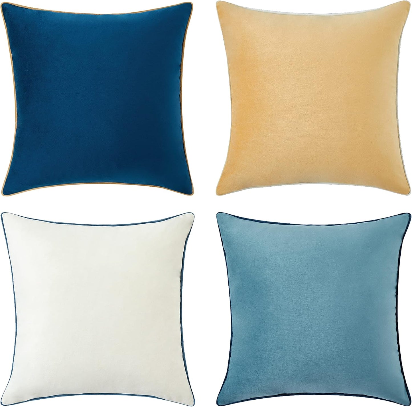 MONDAY MOOSE Decorative Throw Pillow Covers Set of 4 Velvet