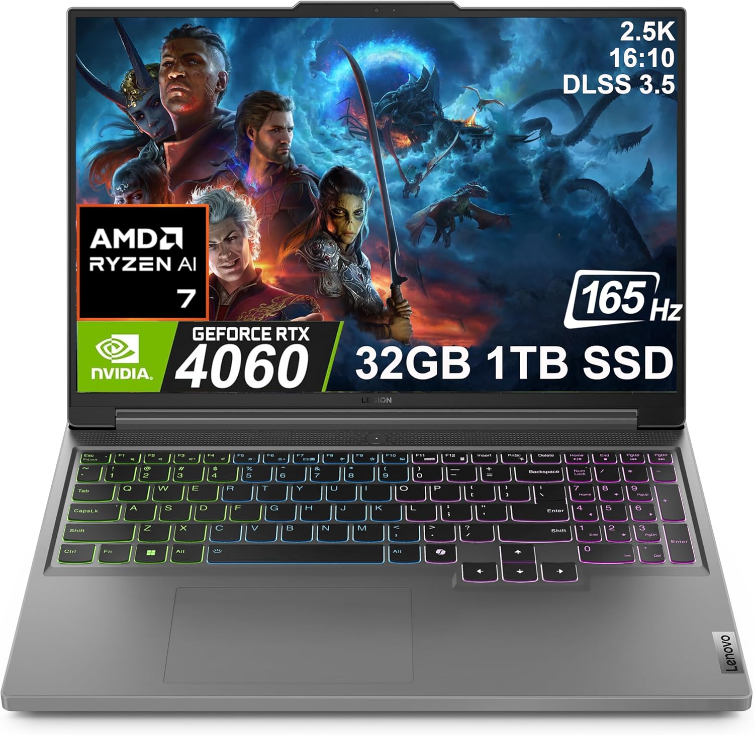 2024 Lenovo Legion 5 Slim Gaming Laptop with 16in 2.5K Display