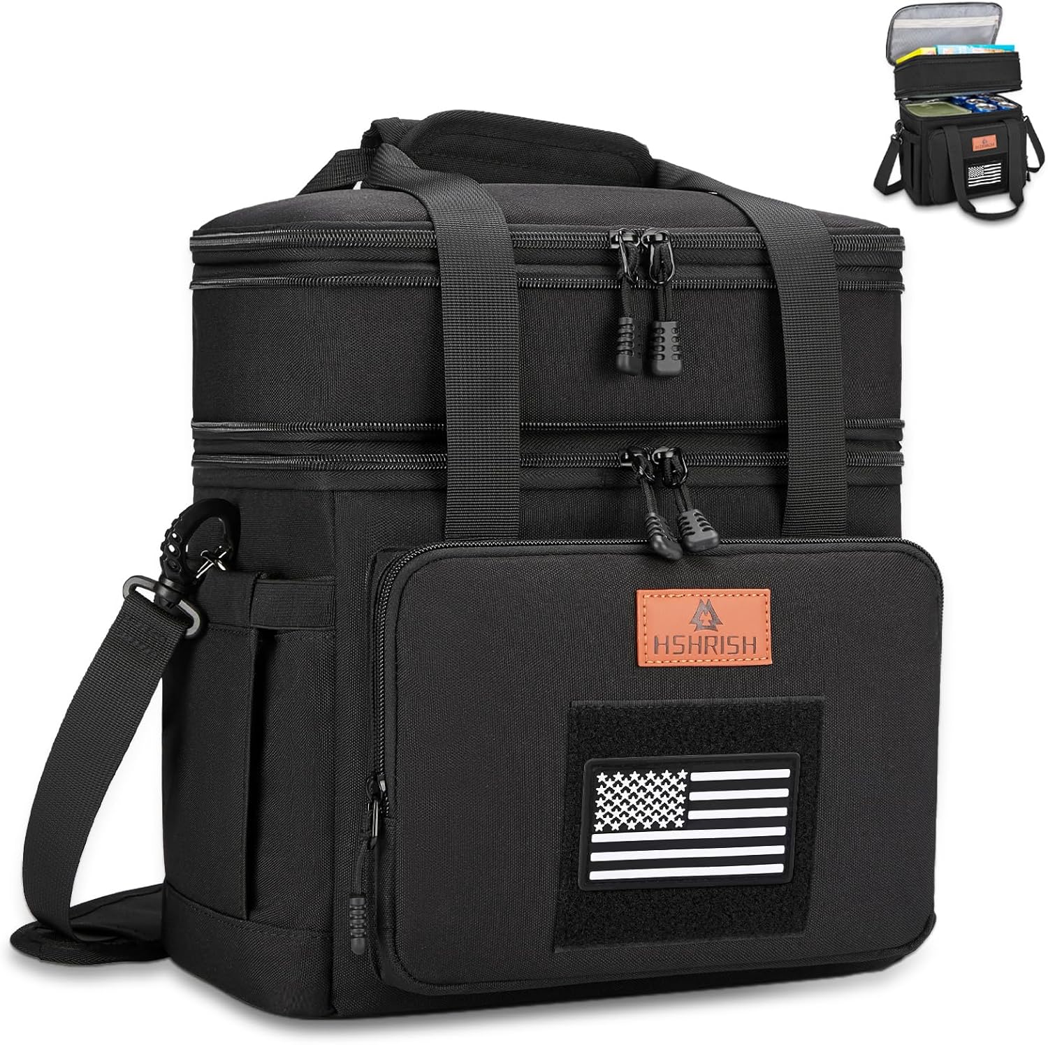 HSHRISH Double Deck Tactical Lunch Box for Outdoor Trips