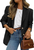 Blazers for Women Long Sleeve Notch Lapel Open Front - Office Ready