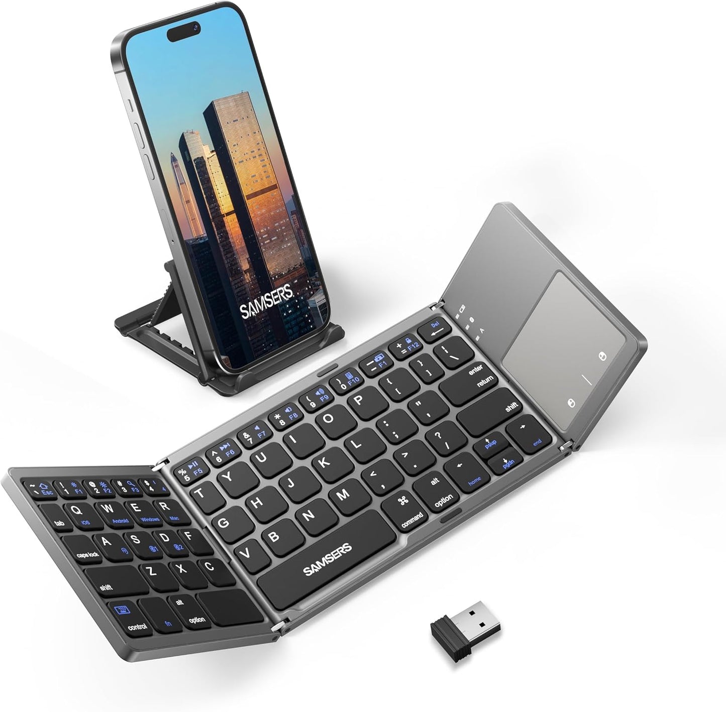 Samsers Foldable Bluetooth Keyboard - Multi-Device Efficiency