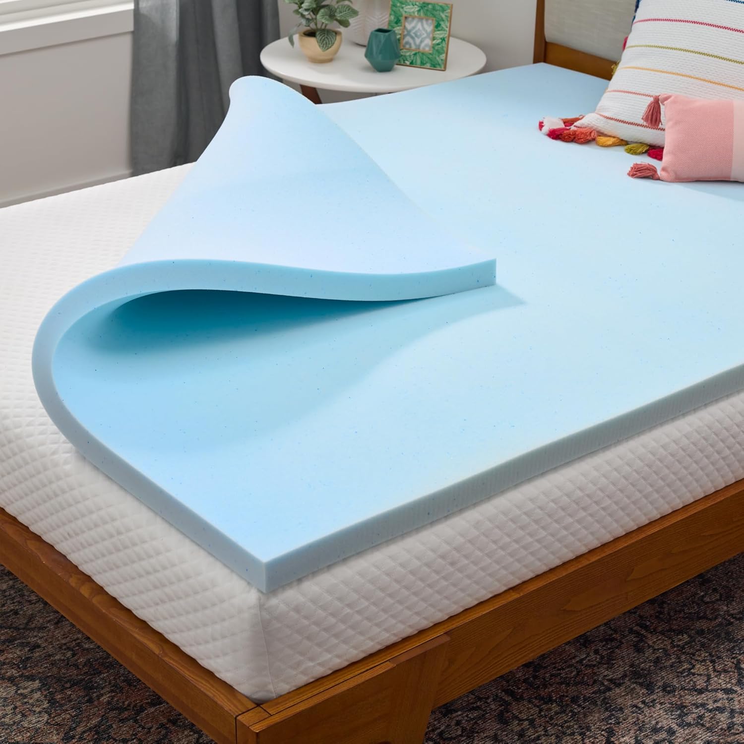 LINENSPA Memory Foam Mattress Topper - 2 Inch Plush Comfort