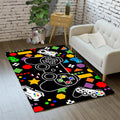 Black Gaming Rug for Boys Bedroom Small Size 35ftx23ft - Soft Gamer