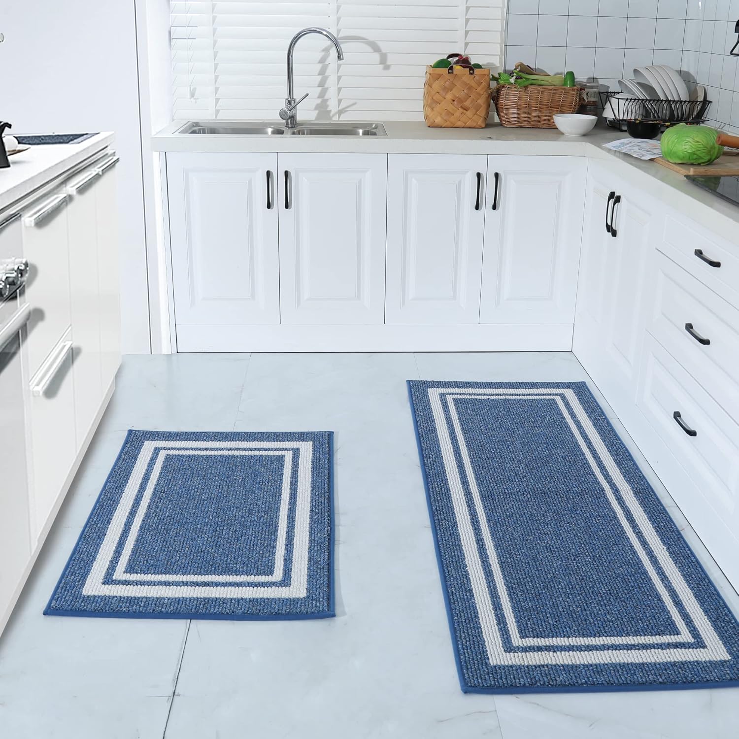 COSY HOMEER Kitchen Rugs Non-Slip Thick Polypropylene Mats