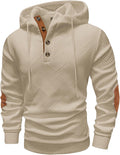Mens Thermal Knit Pullover Hoodie for Men - Cozy Layering Top