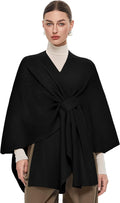 PULI Women's Elegant Shawl Wraps Soft Open Front Poncho Sweater sizes