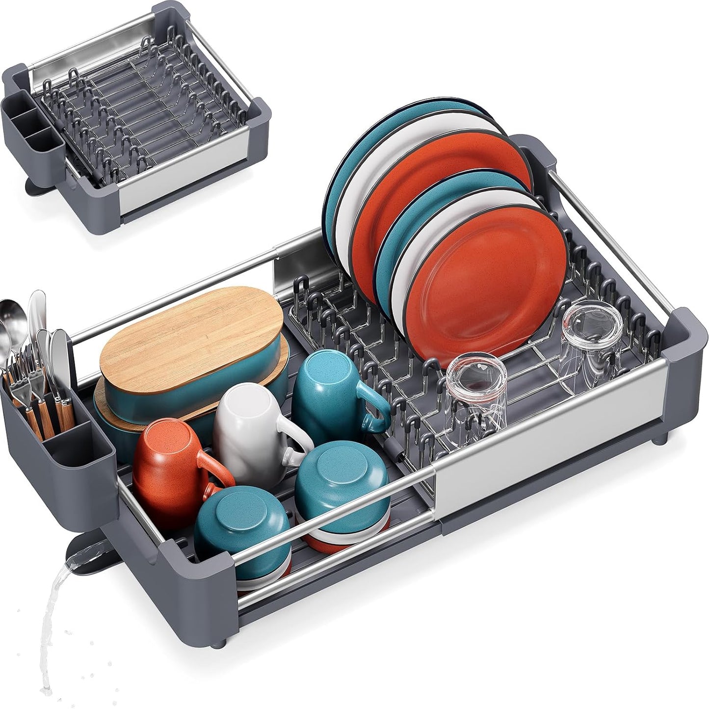 TOOLF Dish Drying Rack: Extendable & Collapsible Kitchen Solution