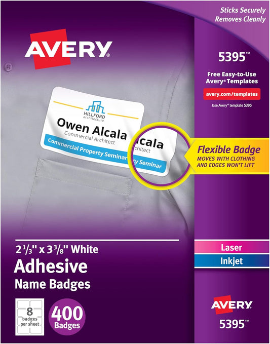 Avery Flexible Printable Name Tags for Events and Meetings