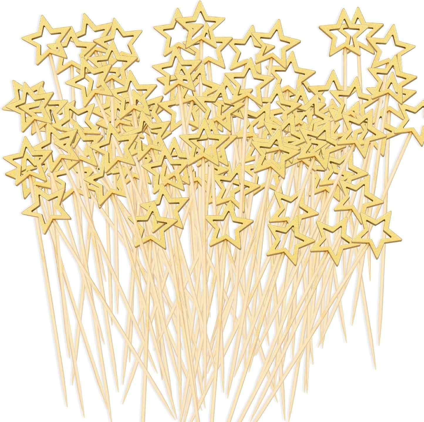 Gold Star Cocktail Picks - Festive Appetizer Skewers