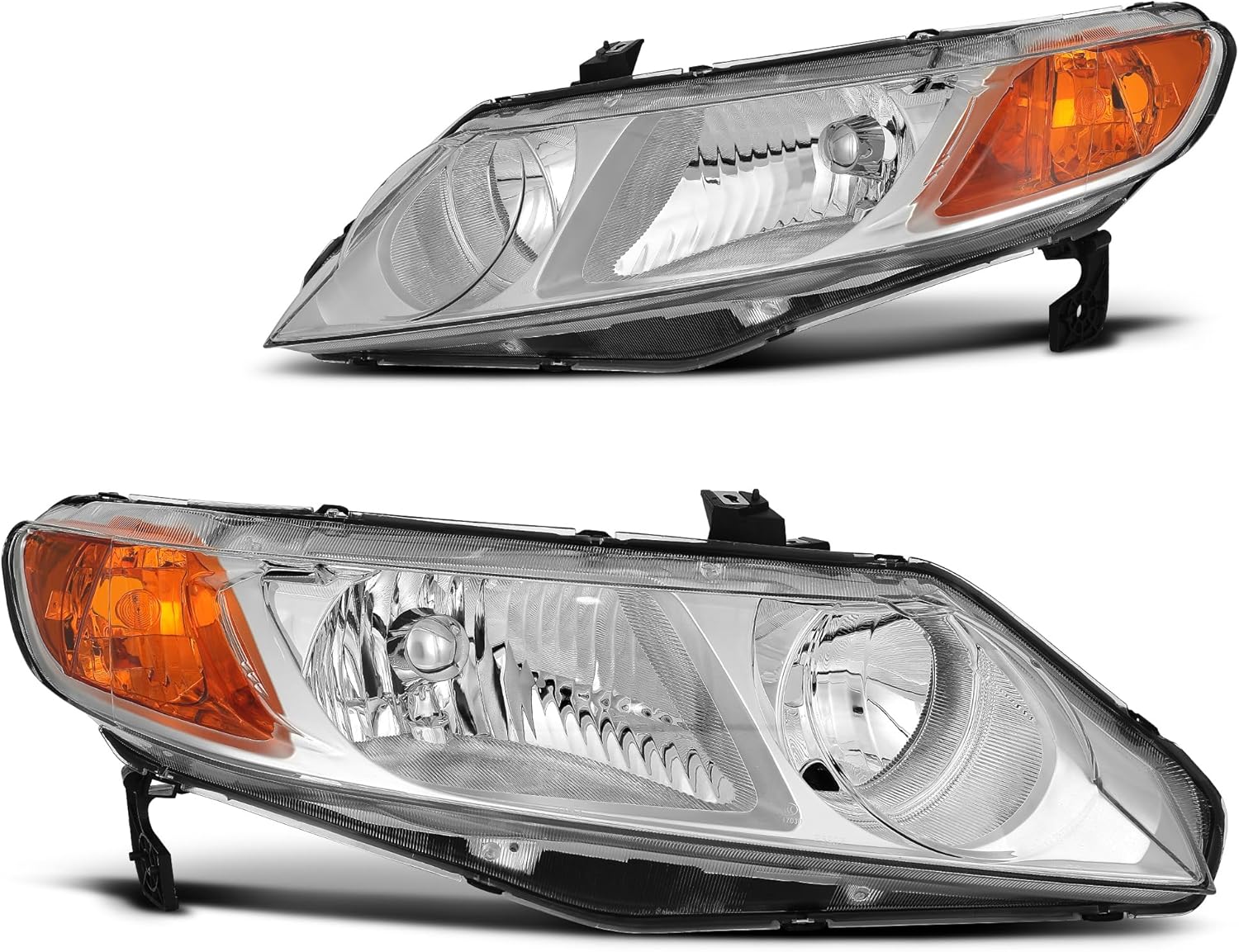 DWVO Headlight Assembly for 2006-2011 Civic Sedan - Chrome Housing