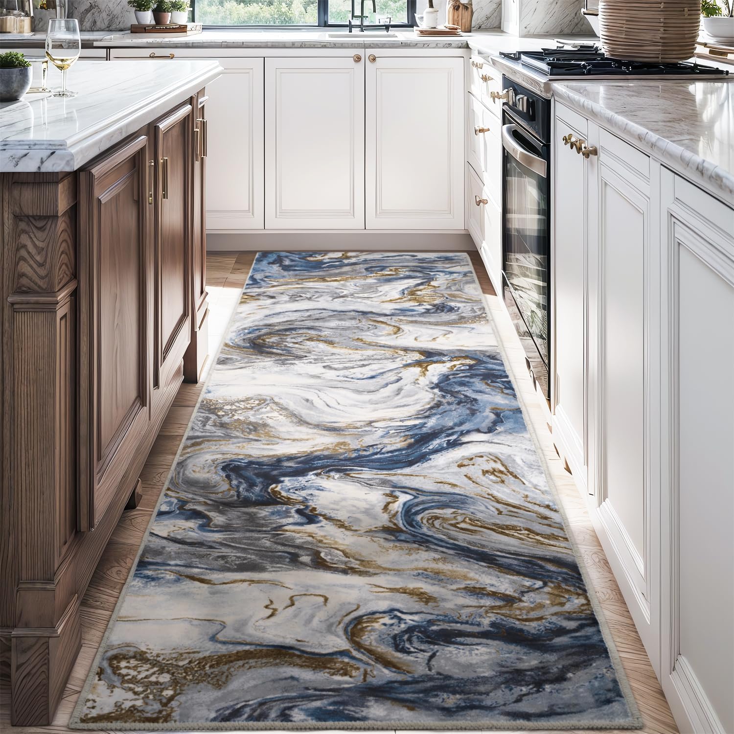 Modern Abstract 2x10 Runner Rug for Hallways and Kitchens
