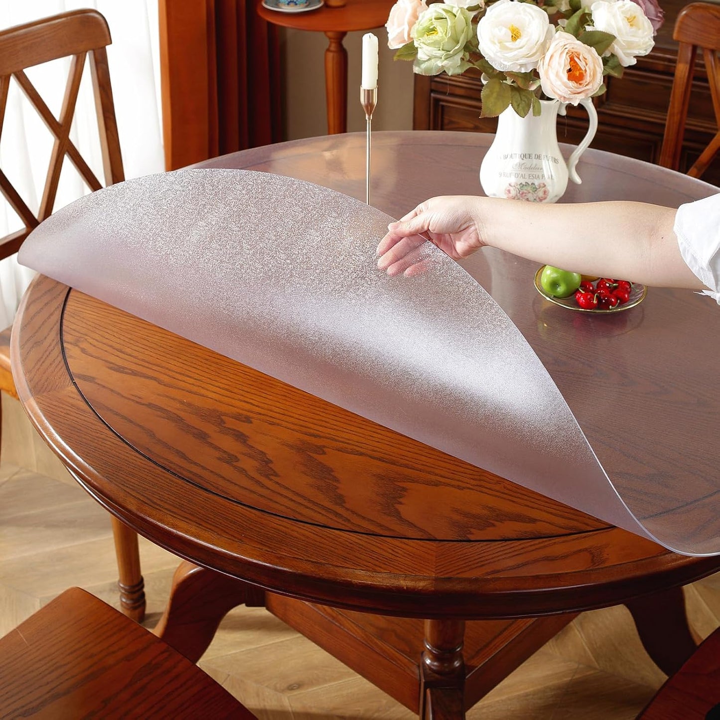 OstepDecor Frosted Round Table Protector 48 Inch for All Tables