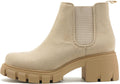 Soda PIONEER Women Lug Sole Mid Heel Chelsea Ankle Bootie
