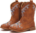 Toddler Girls Cowboy Boots with Side Zipper - Pointed Toe Comfort