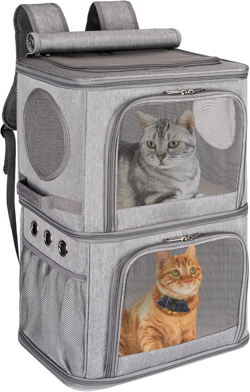 2-in-1 Extra Large Double Pet Carrier Backpack for Small Pets