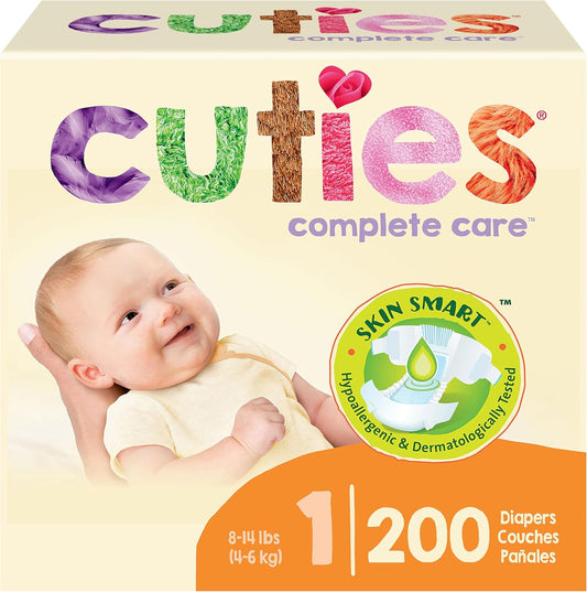 Cuties Skin Smart Hypoallergenic Diapers Size 1 - 200 Count