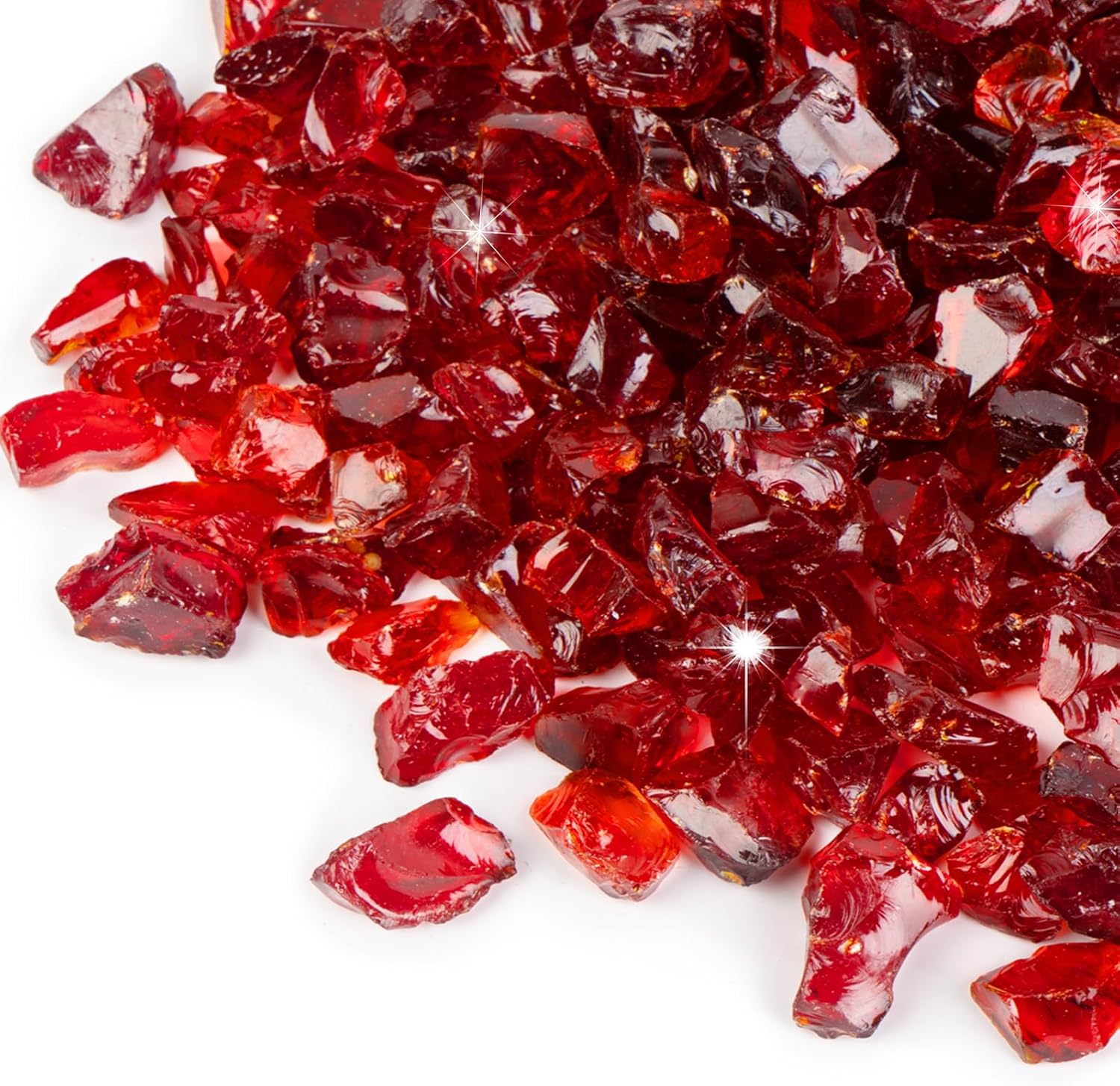 GASPRO 10 lbs Fire Glass for Propane Fire Pit - Stunning Red Rocks