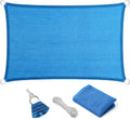Straight Flat-Edged Sun Shade Sail Rectangular 5 ft x 15 ft Blue