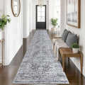 KUTA Vintage Floral Washable Runner Rug 2.6x14 ft - Soft Non-Slip