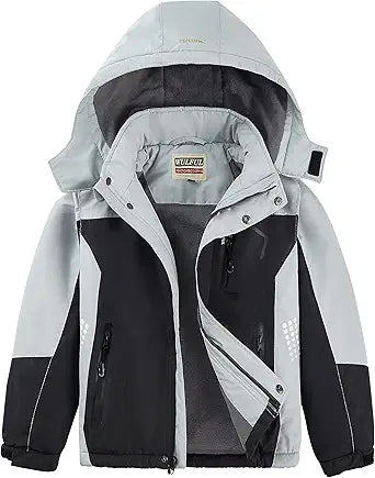 WULFUL Boy's Waterproof Ski Coat for Winter Warmth and Style