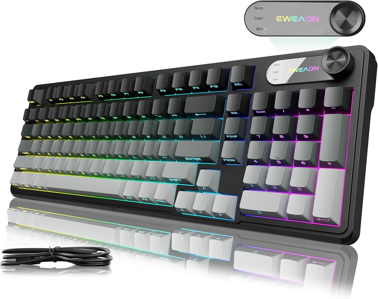 V102 Wired Keyboard with RGB Backlighting and Media Knob
