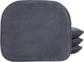 Comfy Dark Grey Memory Foam Chair Pads, 4 Pack, Nonslip - 17 x 15