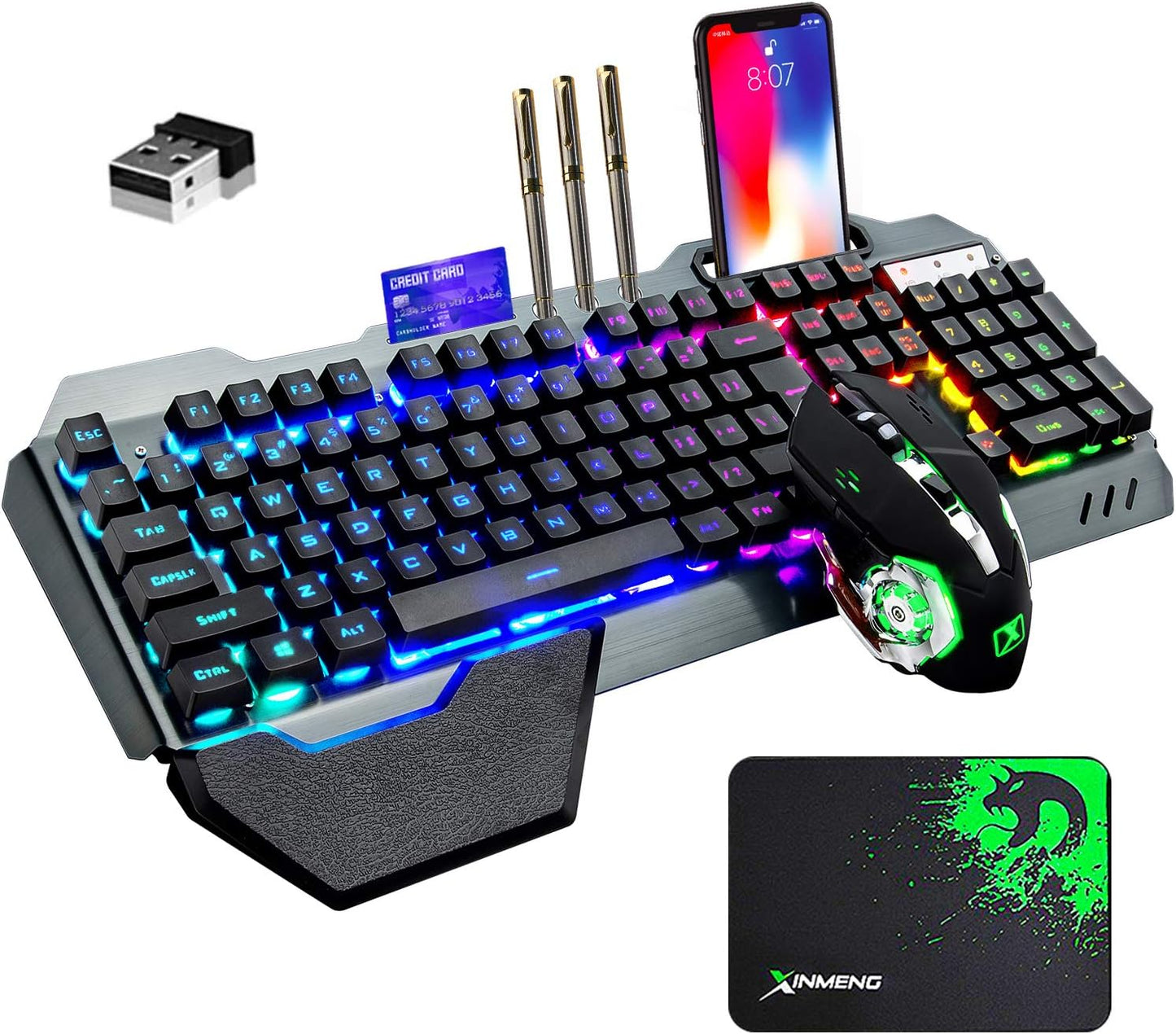 Wireless Gaming Keyboard and Mouse Set with RGB Backlight Features