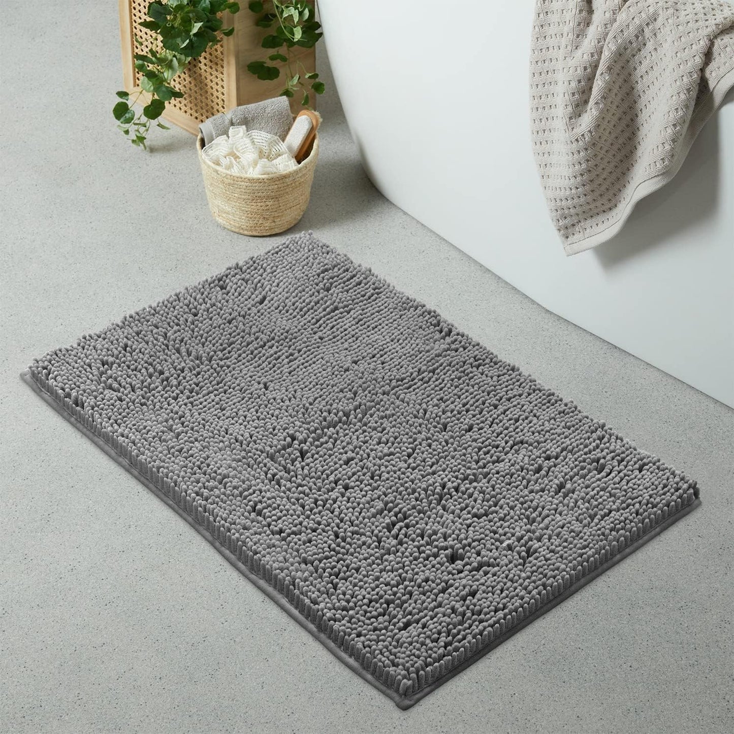 LuxUrux Extra Soft Chenille Bath Mat for Ultimate Comfort