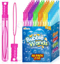 Shemira 48 Pack Bubble Wands in 6 Colors - Bulk Party Favor Set