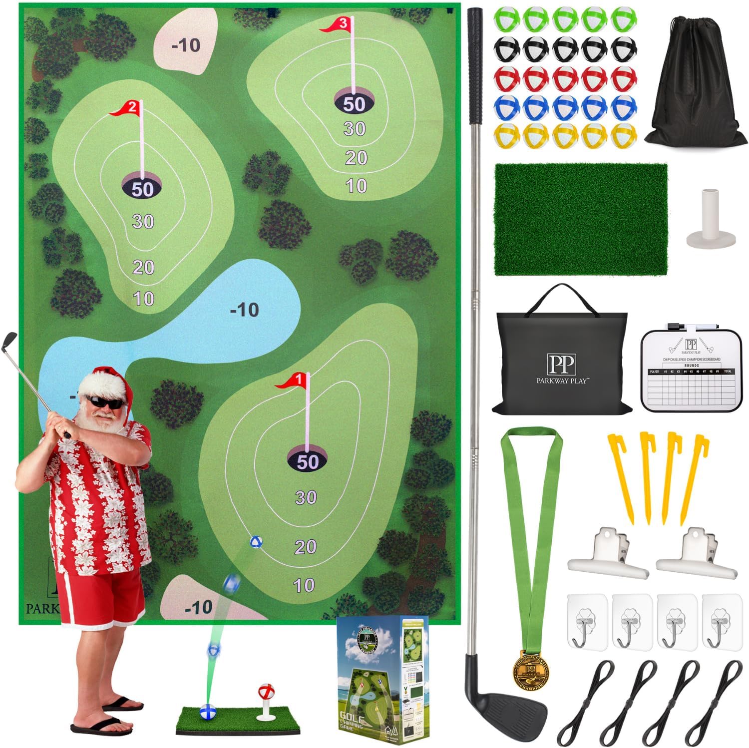 Adjustable Golf Chipping Mat Set - Ultimate Golf Game Kit for All Ages